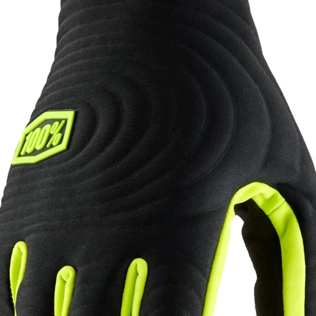 100% Brisker Xtreme Gloves Black/Fluo Yellow