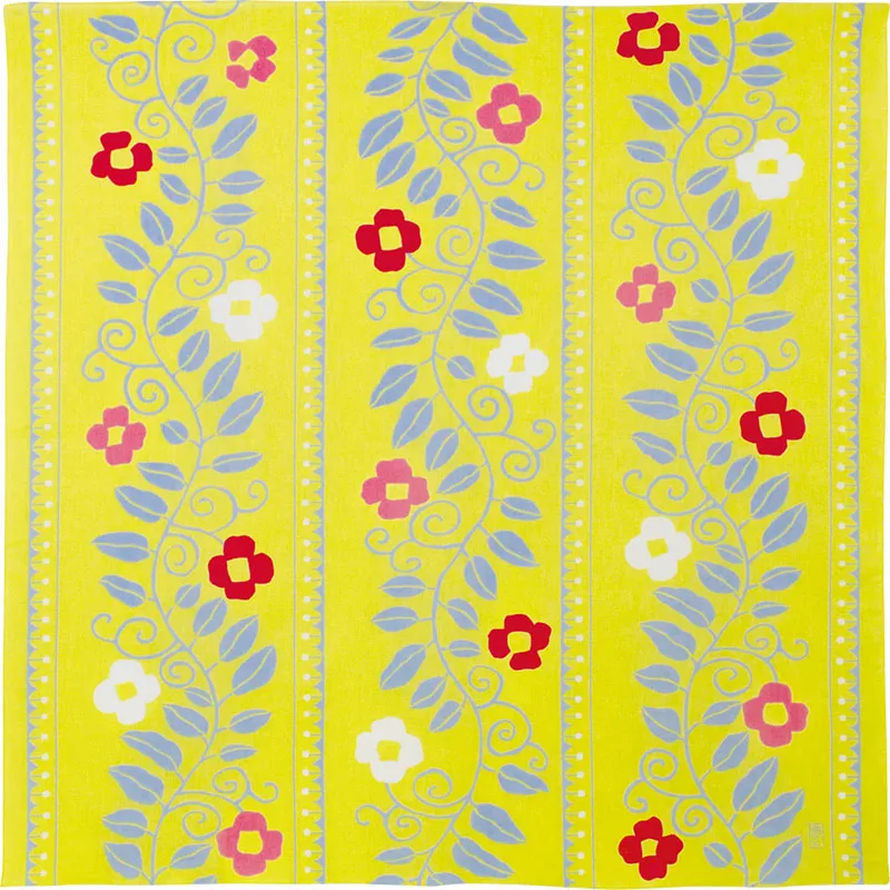 100 Water-Repellent Cotton Yumeji Takehisa Flower Arabesque Yellow