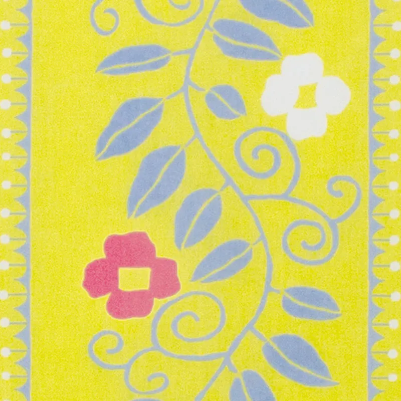 100 Water-Repellent Cotton Yumeji Takehisa Flower Arabesque Yellow