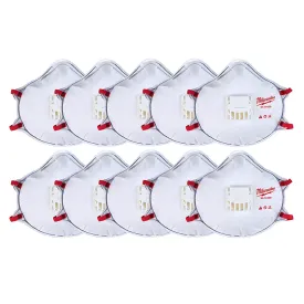 10PK N95 Valved Respirator with Gasket