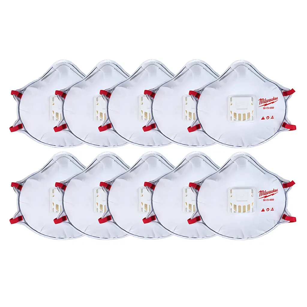 10PK N95 Valved Respirator with Gasket