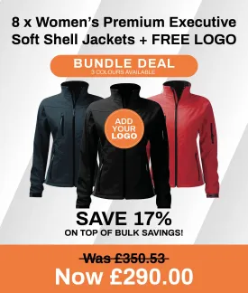 8 x Women's Premium Executive Soft Shell Jackets   FREE LOGO