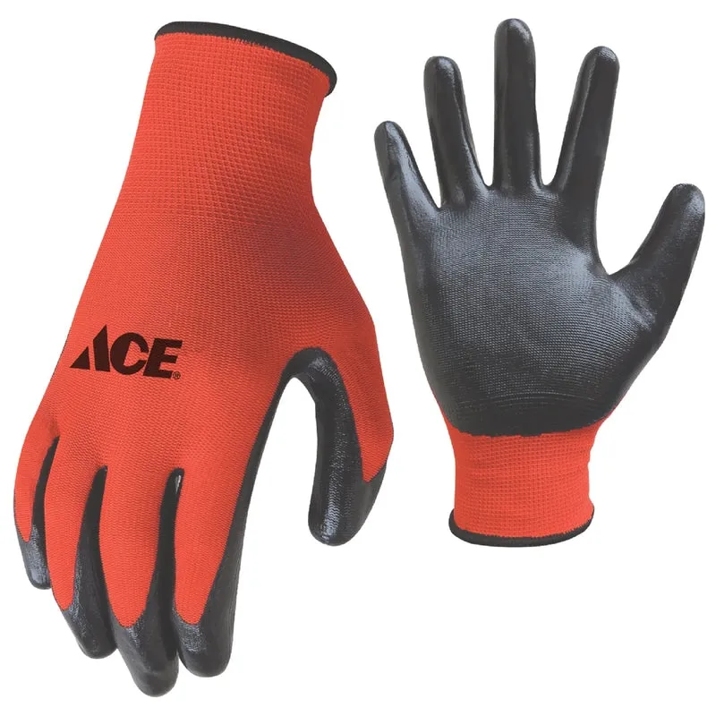 Ace Men's Indoor/Outdoor Coated Work Gloves Red M 1 pair