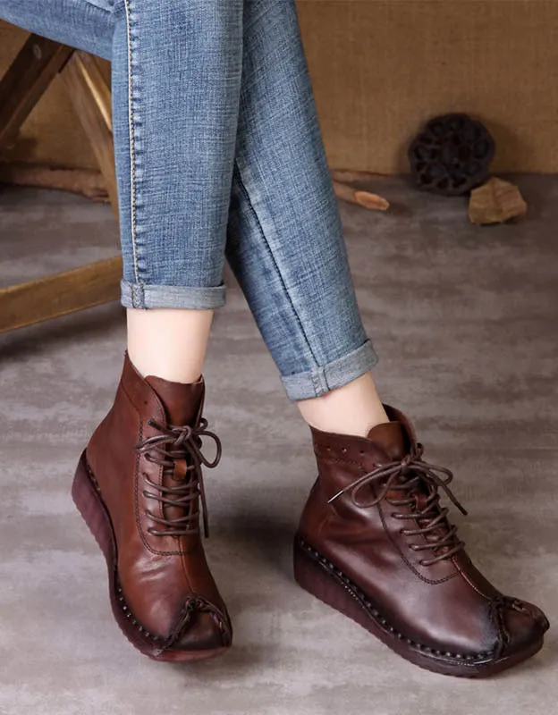 Autumn Handmade Comfortable Leather Retro Boots