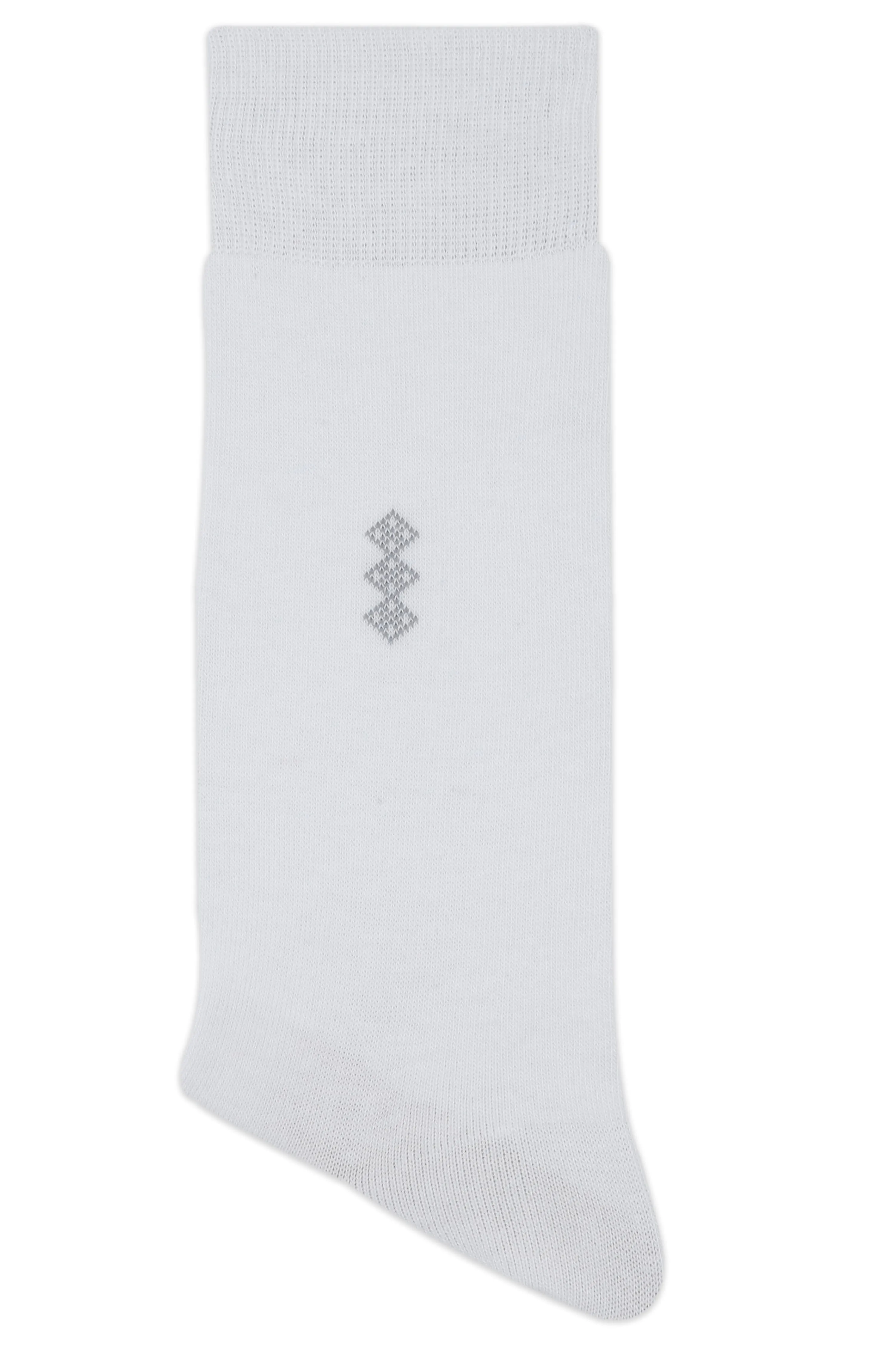 Balenzia Men's Motif Cotton Crew Socks- (Pack of 3 Pairs/1U)(Black,White,Navy)