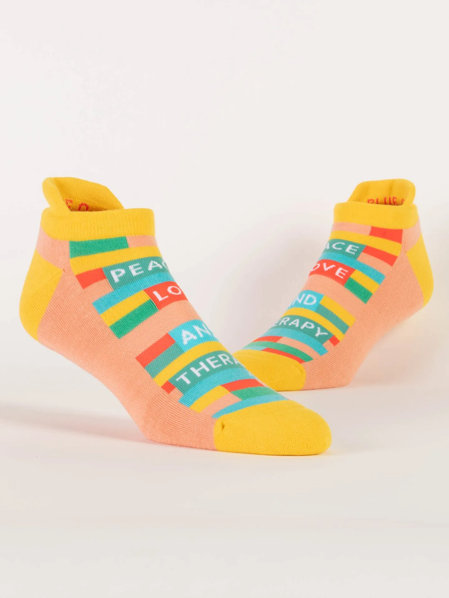 Blue Q - Peace, Love and Therapy Sneaker Socks