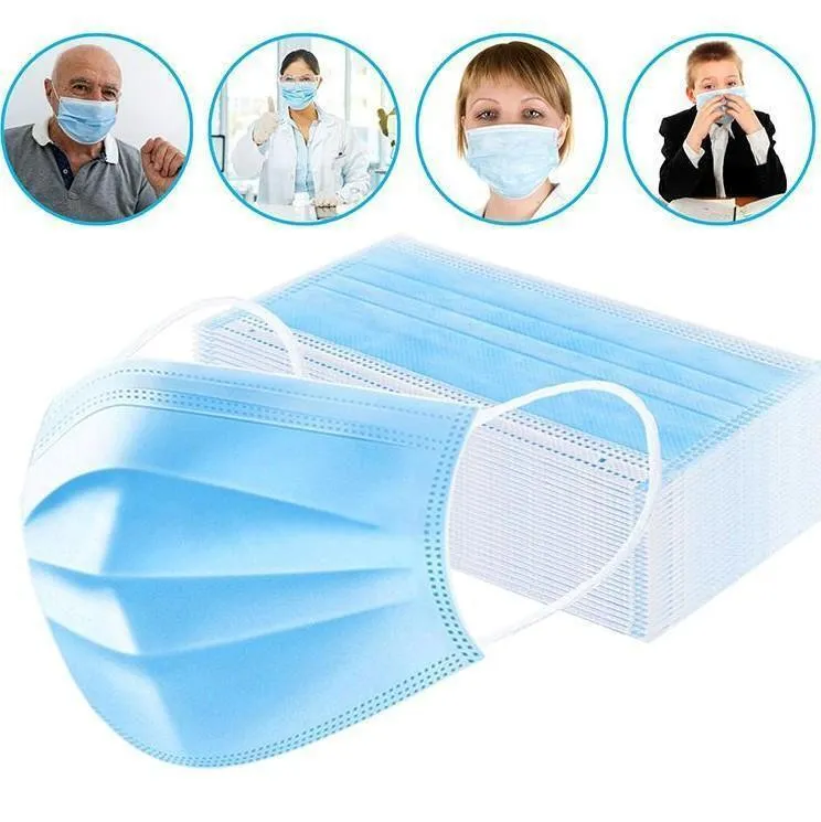 Bulk Disposable Pleated 3 ply Face Mask at Volume Discounts