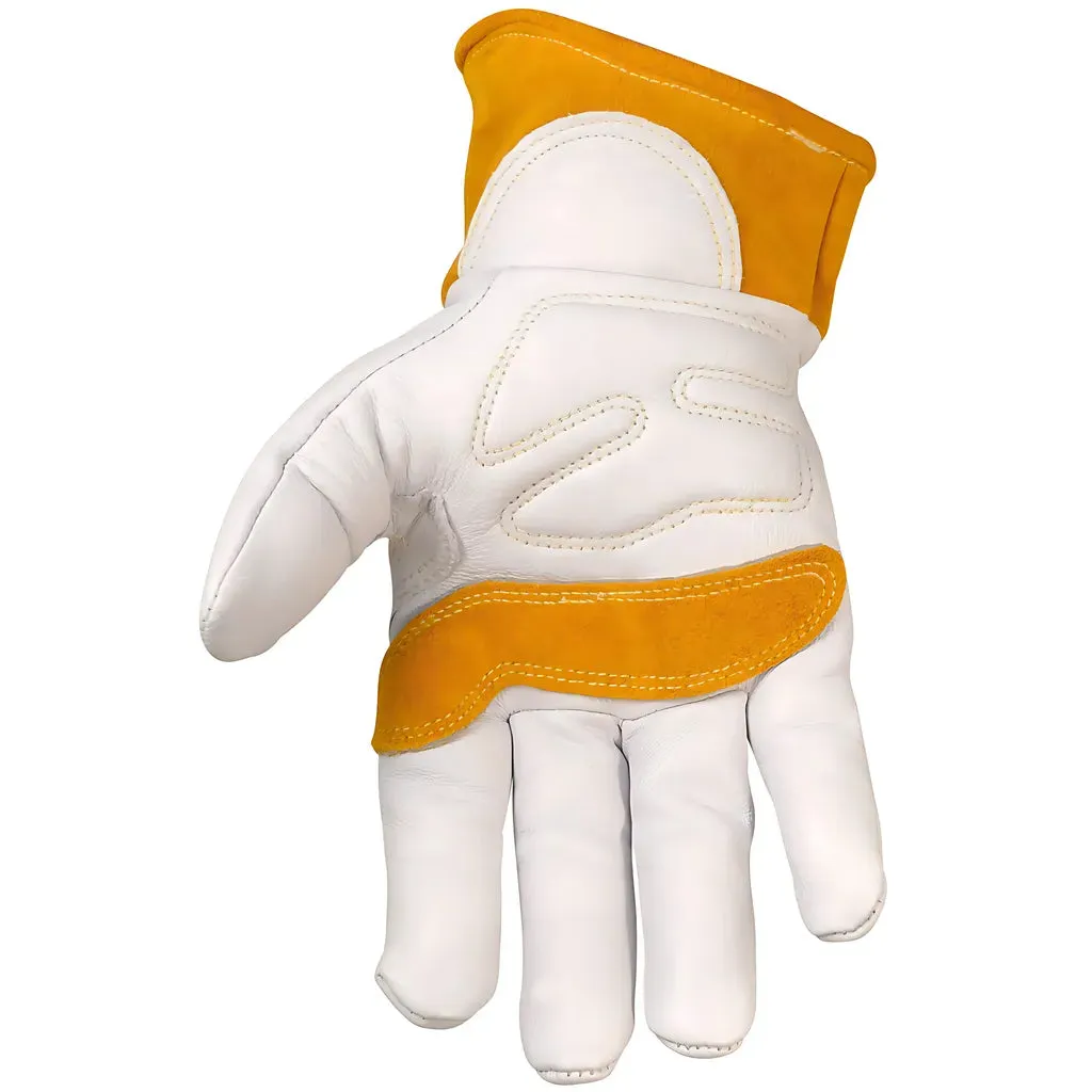 Caiman 1871-6 Premium Goat Grain TIG/MIG Welder's Glove with Wool Insulated Back - Scalloped Cuff