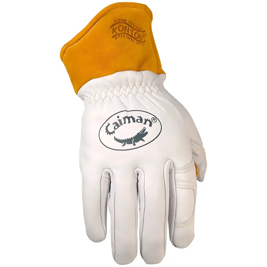 Caiman 1871-6 Premium Goat Grain TIG/MIG Welder's Glove with Wool Insulated Back - Scalloped Cuff