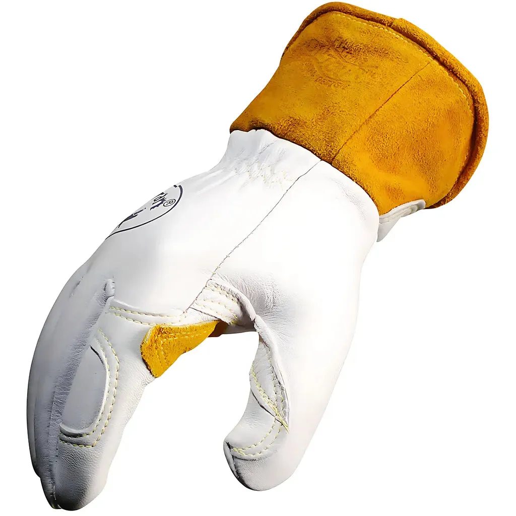 Caiman 1871-6 Premium Goat Grain TIG/MIG Welder's Glove with Wool Insulated Back - Scalloped Cuff