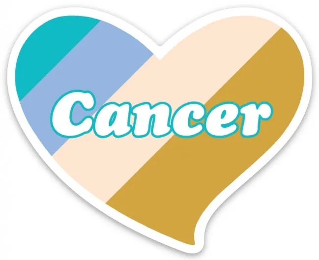 Cancer Heart Die Cut Sticker Zodiac