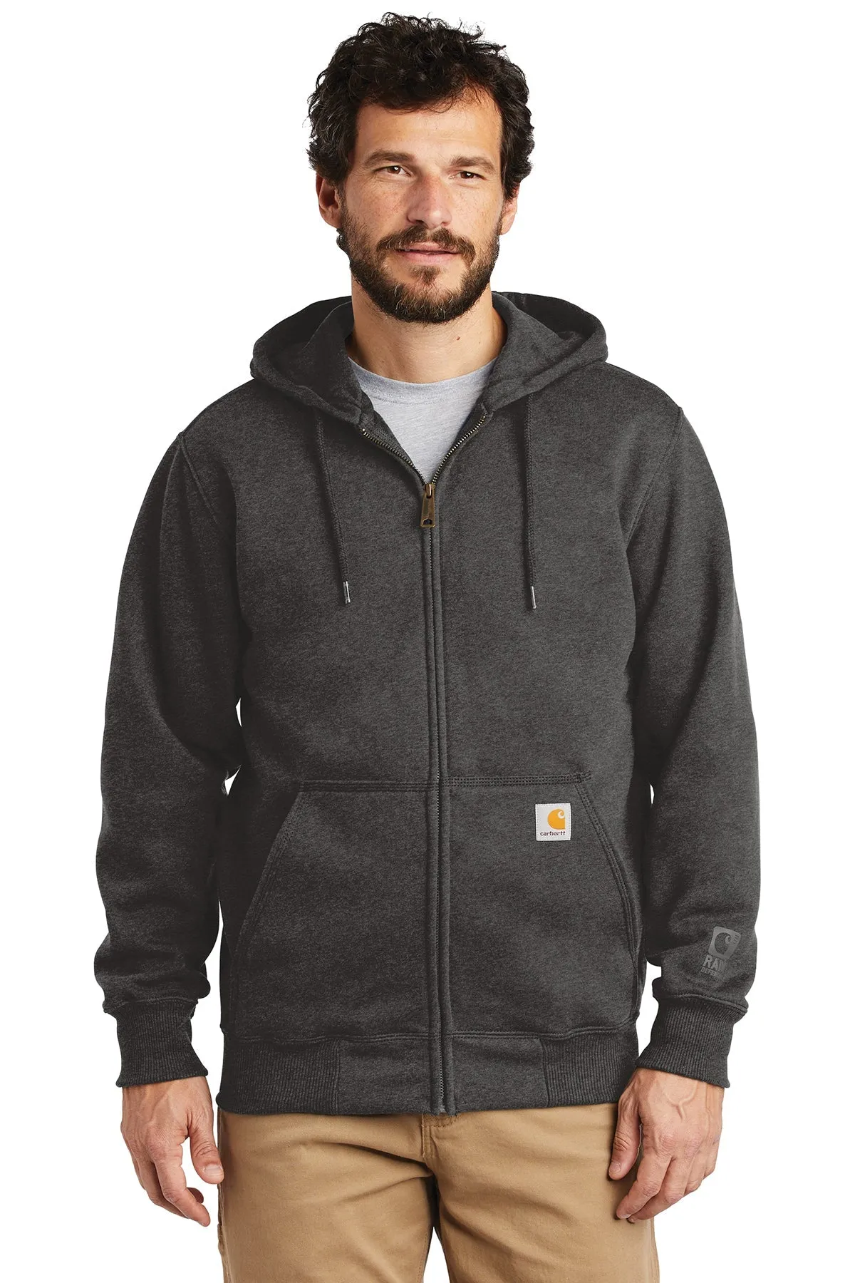 Carhartt Rain Defender Paxton Custom Zip Hoodies, Carbon Heather