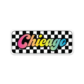 Checkered Chicago Die Cut Sticker