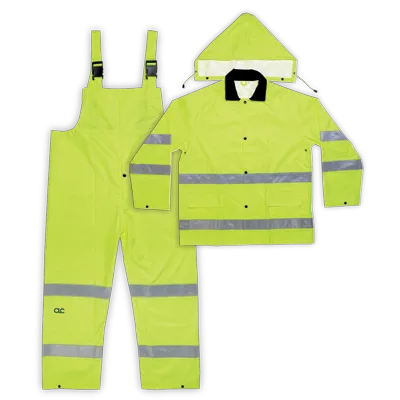 CLC R111 3 PIECE HI-VIZ® ANSI CLASS 3 POLYESTER RAIN SUIT