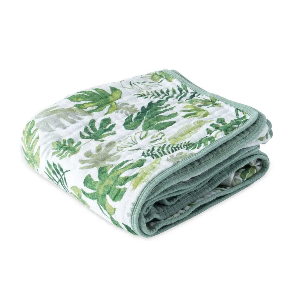 Cotton Muslin Quilt – Tropical Leaf