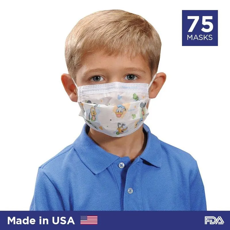 Disney Disposable Face Mask For Children By Halyard Health (Made in USA) - 75/box