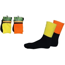 Dnc Workwear Extra Thick Hi-vis 2 Tone Bamboo Socks - S109