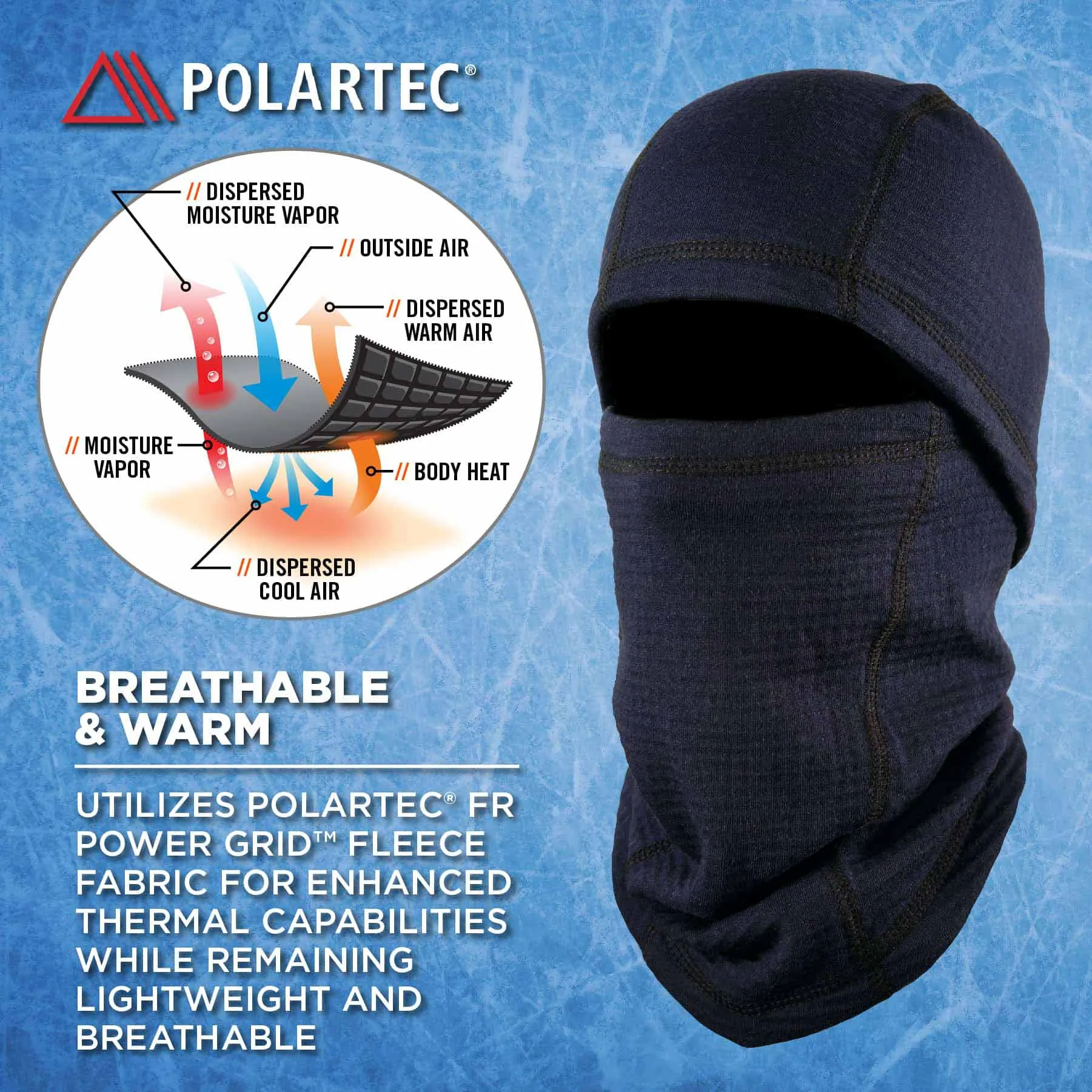 Ergodyne 16848 6847  Navy FR Balaclava Face Mask - Dual Compliant