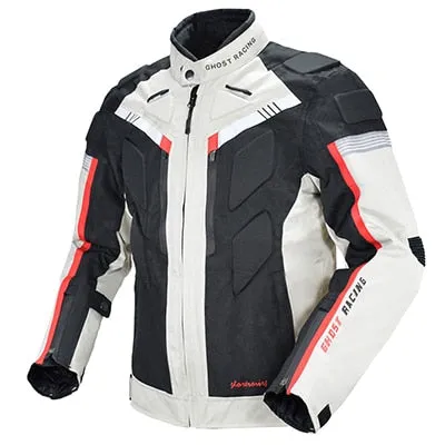 Ghost Racing Waterproof Motorcycle Jacket High Visibility Reflective Motocross Jacket Racing Riding Motorbike Protector Jacket