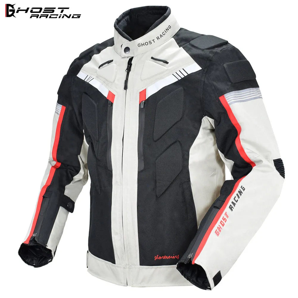 Ghost Racing Waterproof Motorcycle Jacket High Visibility Reflective Motocross Jacket Racing Riding Motorbike Protector Jacket