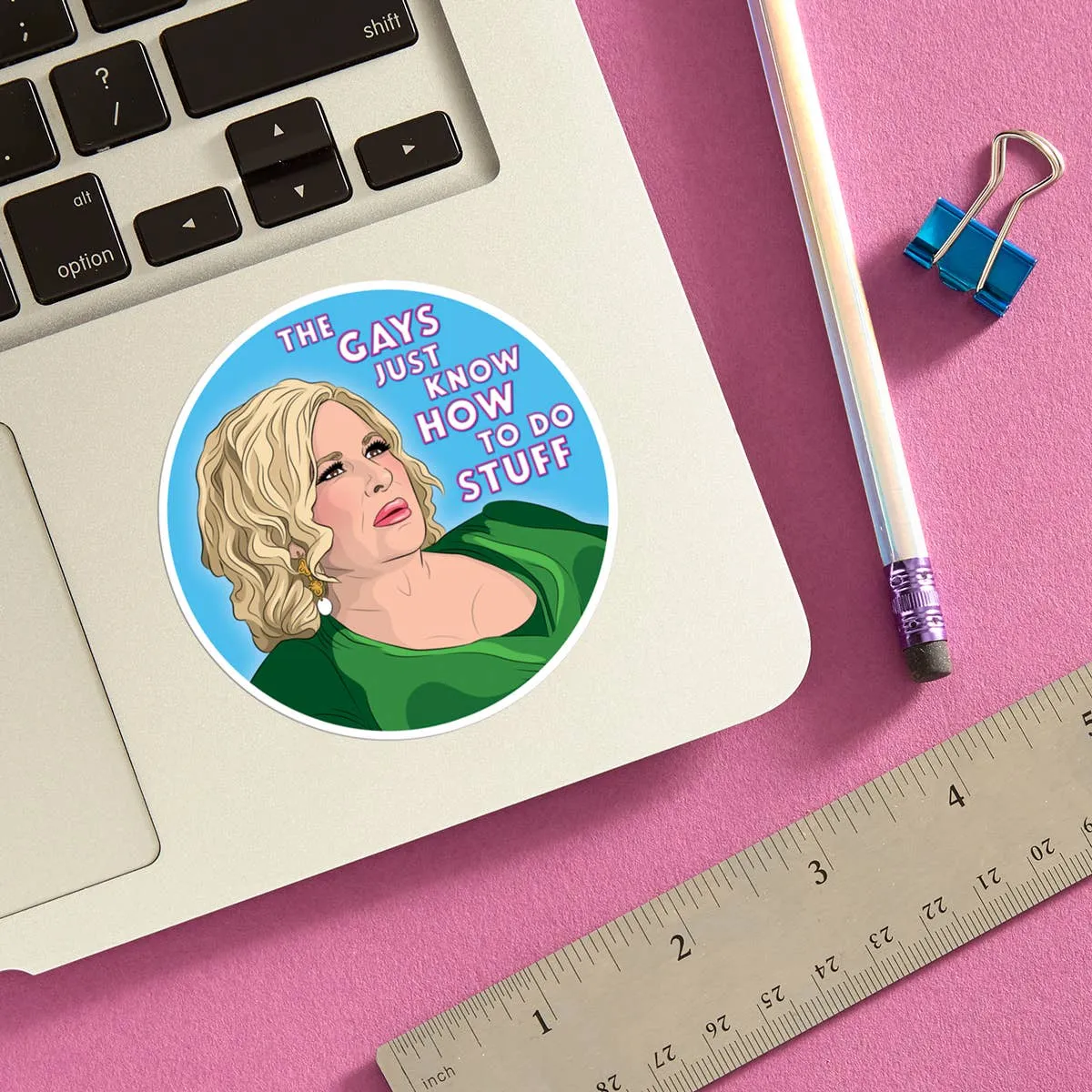 Jennifer Coolidge Gays Do Stuff Die Cut Sticker