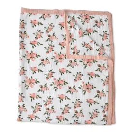 Little Unicorn Cotton Muslin Quilted Throw - Watercolour Roses