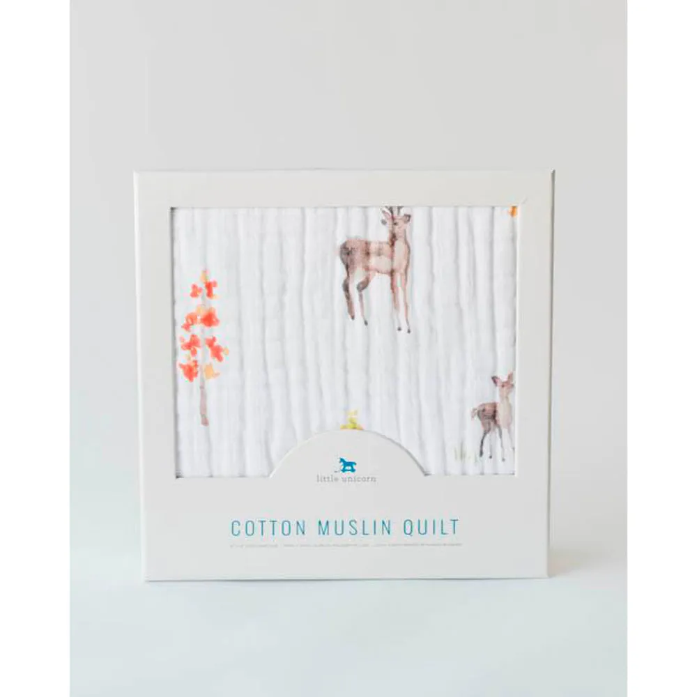 Little Unicorn - Muslin Quilt Blanket - Oh Deer