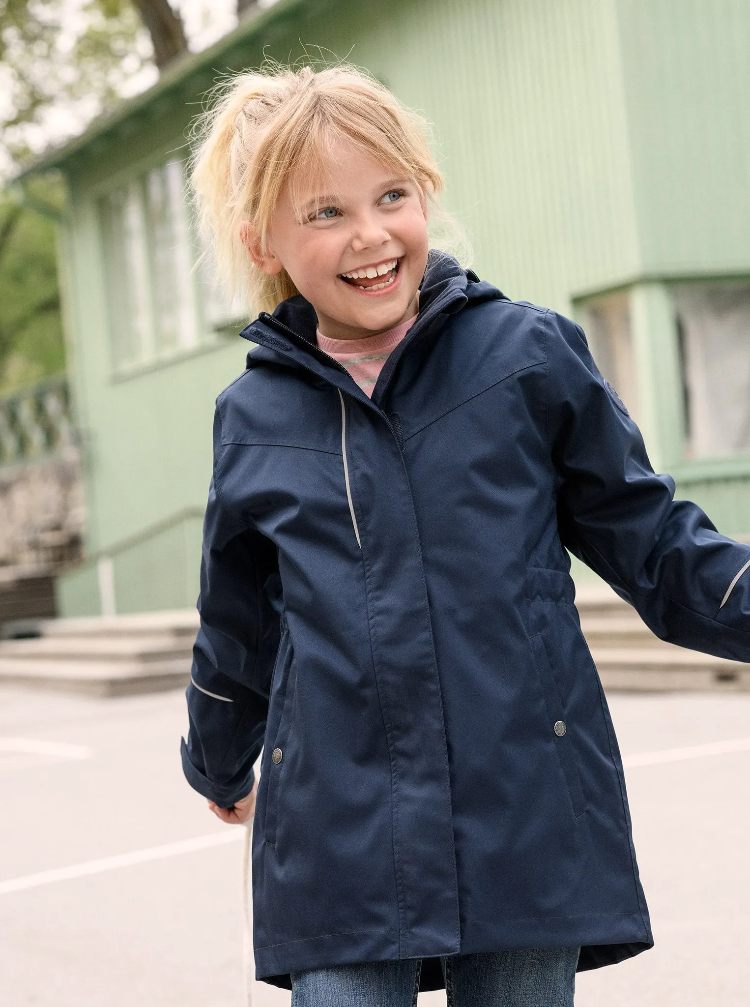 Longline Waterproof Kids Shell Jacket