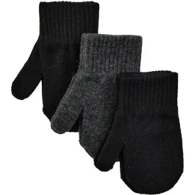 MAGIC Knitted Mittens 3 Pack - Black-Antrazite-Black