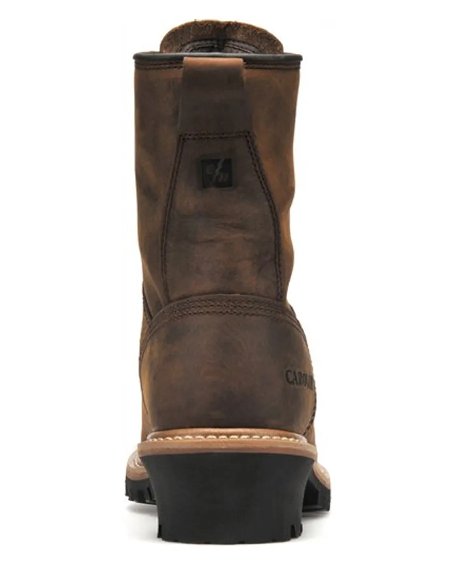 Mens Crazy Horse 8" Logger Boots