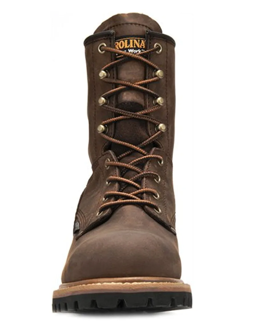 Mens Crazy Horse 8" Logger Boots