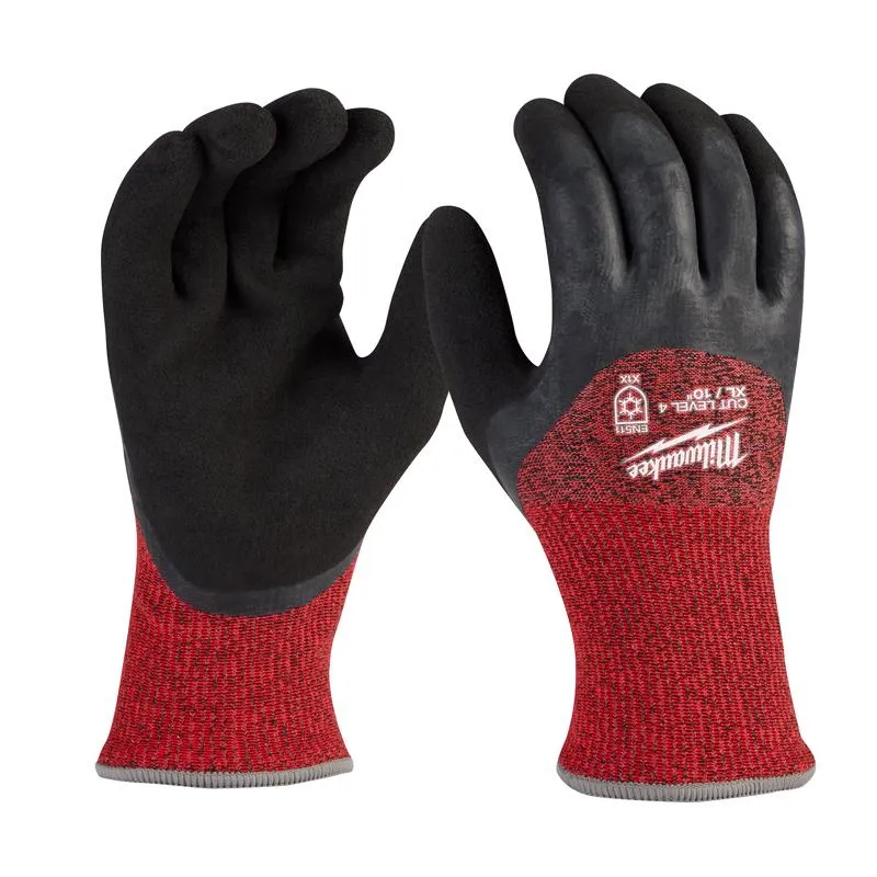 Milwaukee Men's Outdoor Dipped Gloves Black/Red XL 1 pair