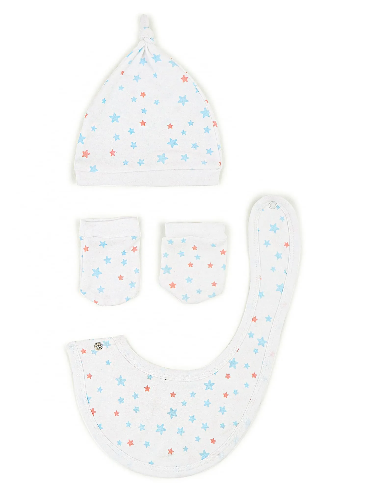 Mush Ultra Soft Bamboo Unisex Mittens, Socks & Caps Combo Set for New Born Baby/Kids (Pack of 6, (6-12 Months, Stary Night & Daylight)