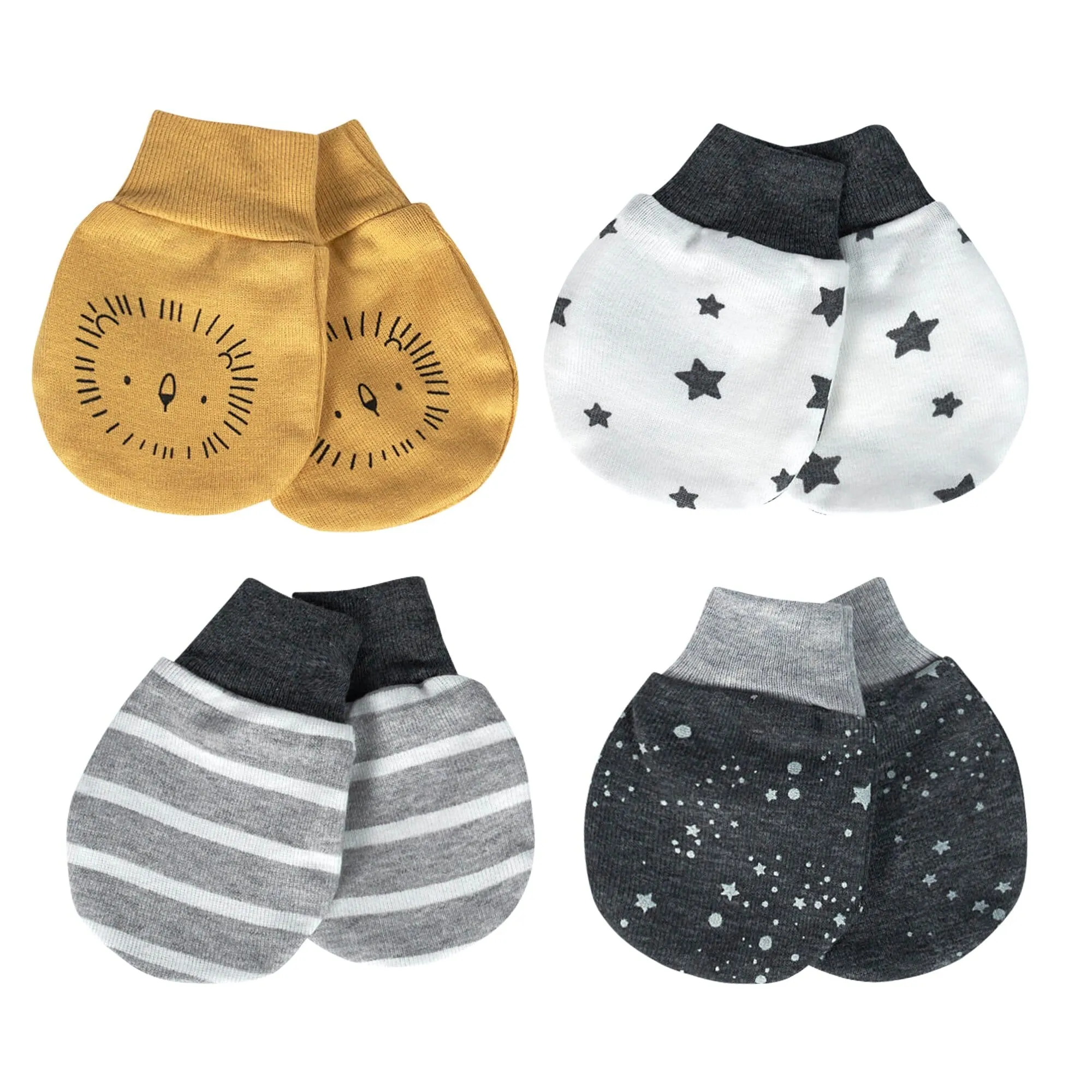 Organic Baby Boys 4-Pack Lil' Lion Mittens