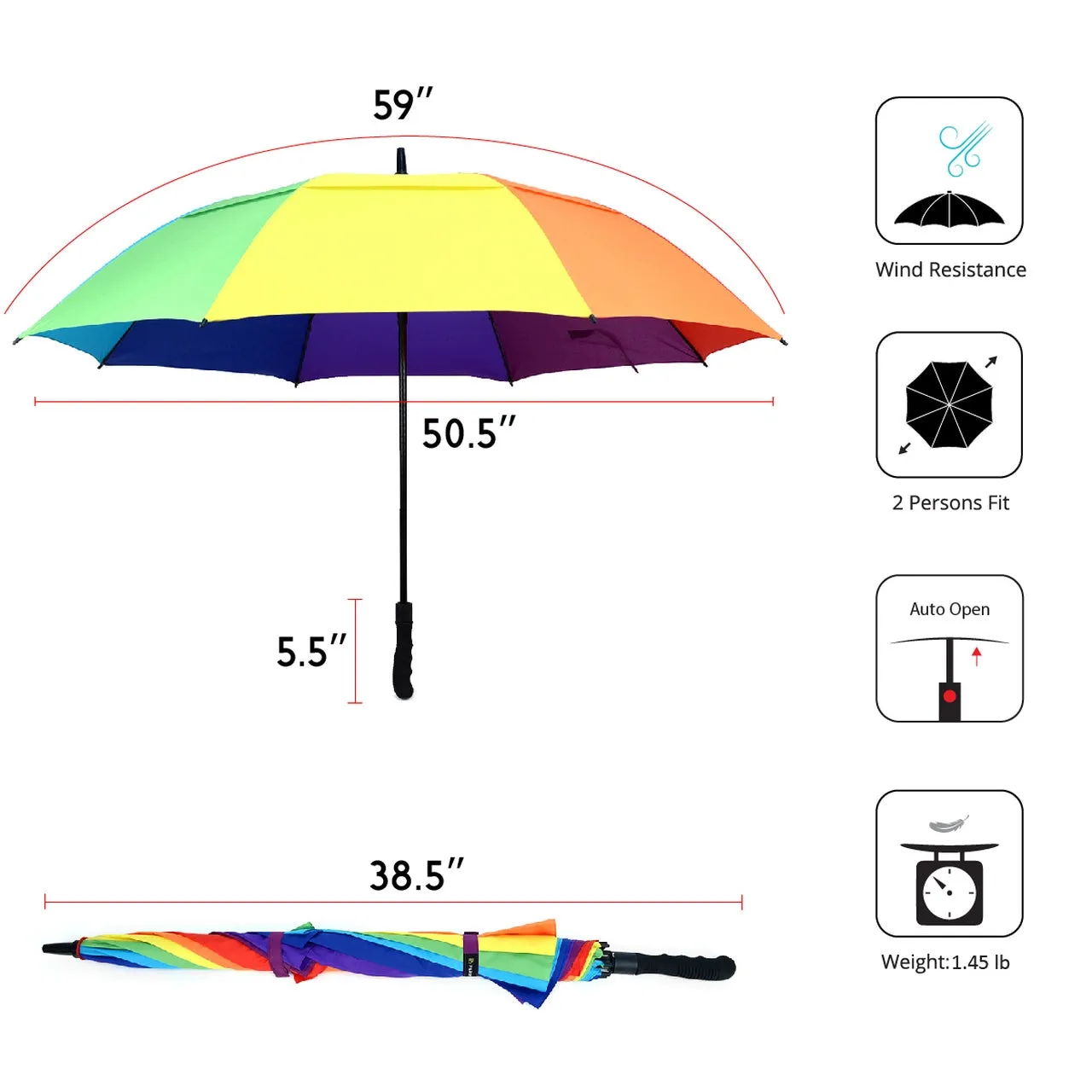 Parquet | Double Canopy Vented Umbrella