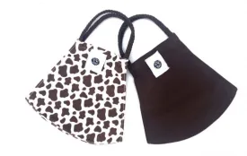 Pom Masks by Pomchies - Brown Cow Print / Solid Boulder