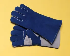 Radnor Large Blue 14" Premium Side Split Cowhide Cotton/Foam Lined Insulated Left Hand Welders Glove With Double Reinforced, Wing Thumb, Welted Fingers And Kevlar Stitching (Carded)