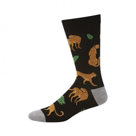 Savanna Cheetah Black  | Mens Bamboo Socks