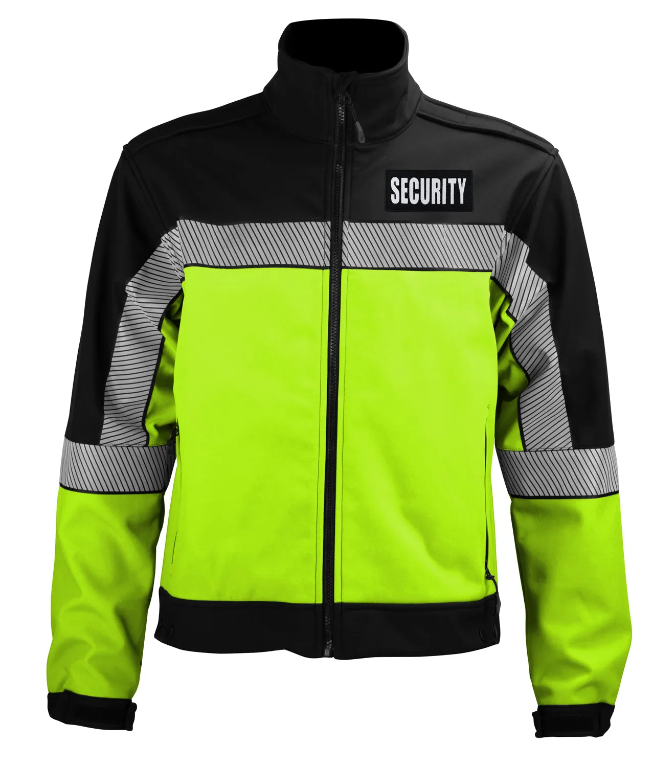 Security Hi-Vis Soft Shell Jackets with Reflective Emblems