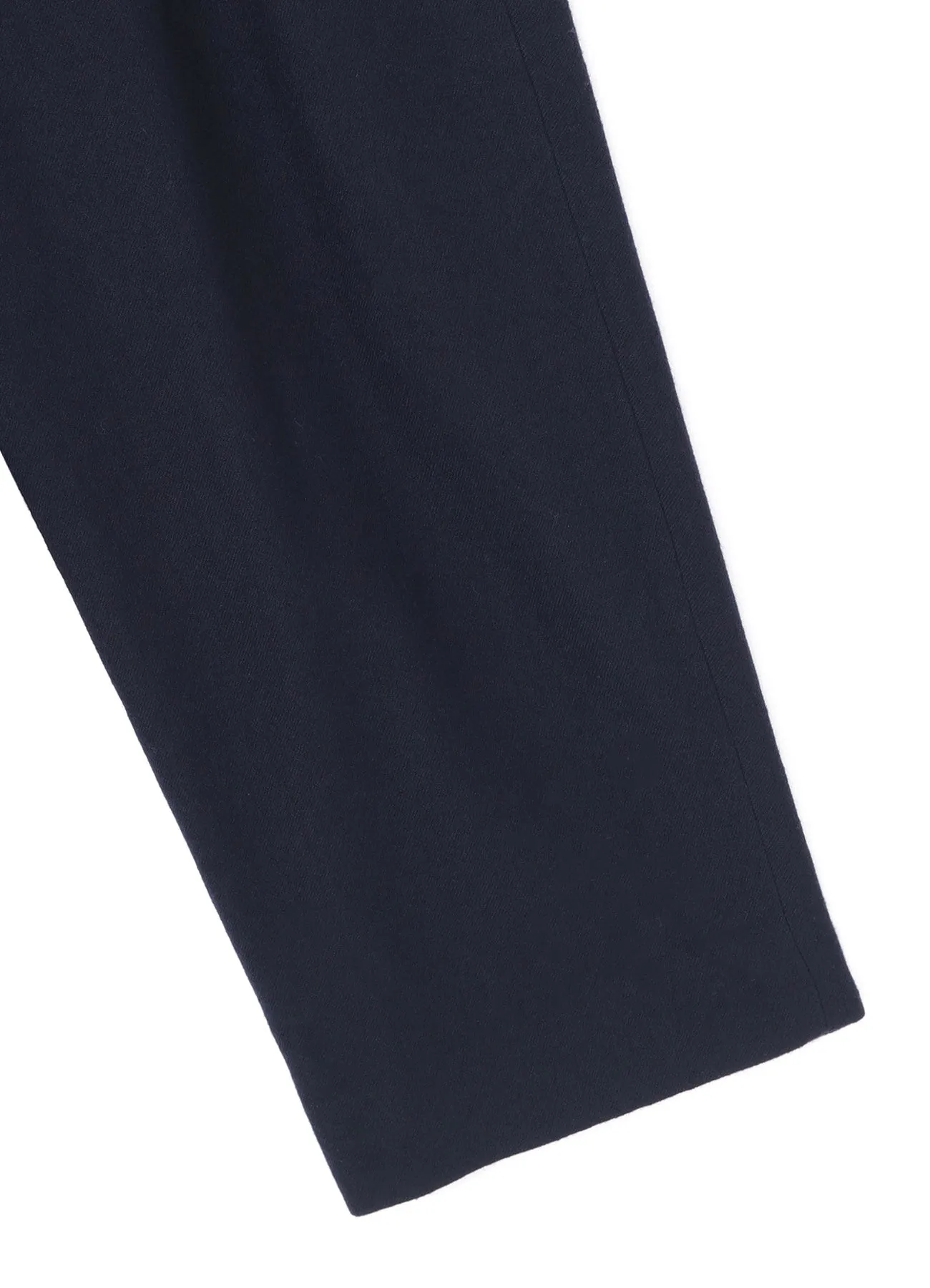 SHRUNKEN WOOL SERGE SINGLE PLEATED WIDE LEG PANTS