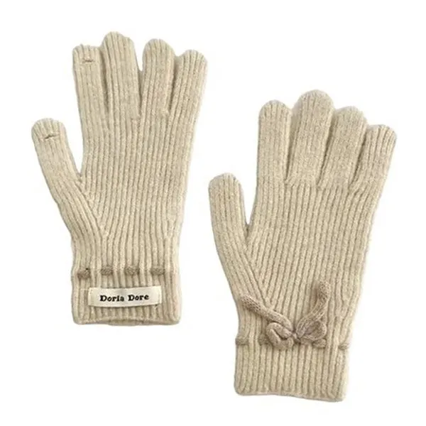 Soft Girl Bow Knit Gloves