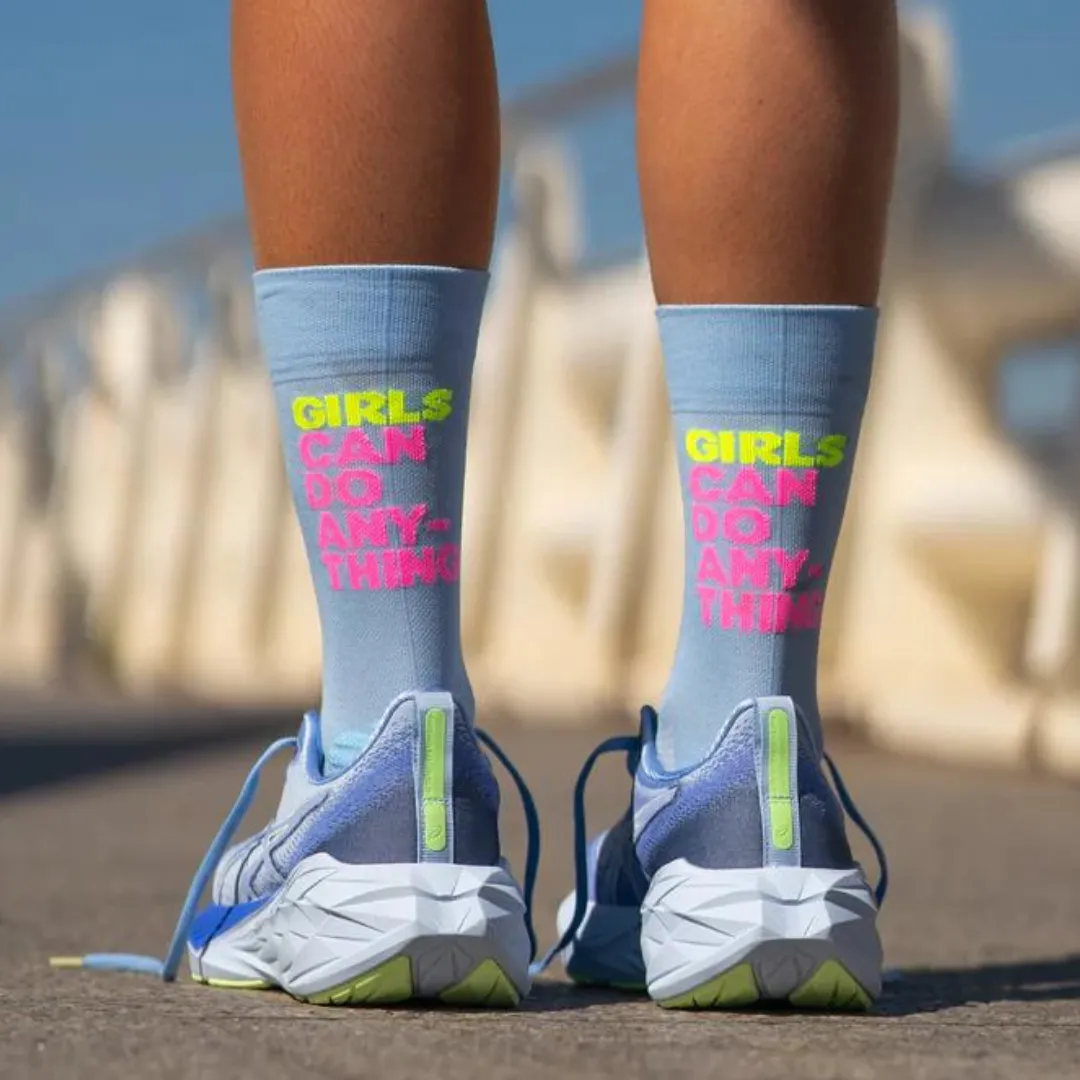 Sure! Heres an optimized title for the product:

Empowering Girls Performance Running Socks - Girls Can Do Anything Design by Sporcks