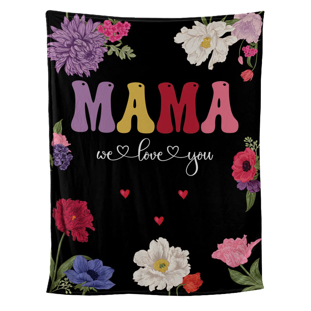 Teesdily | Customized Unique Mothers Day Throw Blanket For Mommy Mama We Love You Fleece Blanket Floral Mom Gifts Best Gifts From Daughter Son