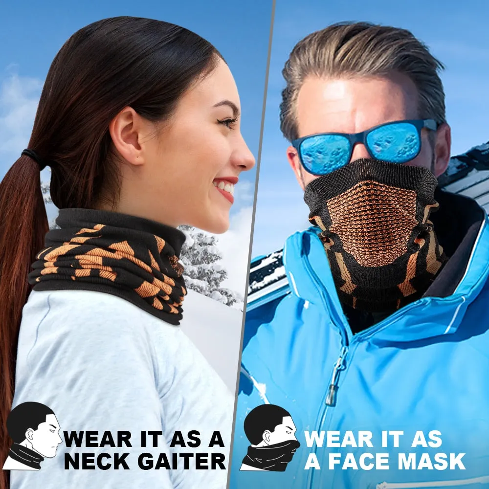 Thermal Face Bandana Mask Cover Neck Warmer Gaiter Bicycle Cycling Ski Tube Scarf Hiking Breathable Masks Print Women Men Winter