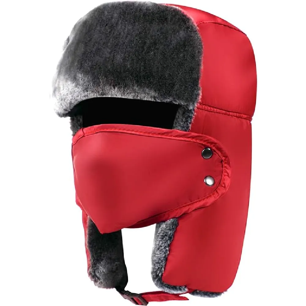 Trapper Hat Winter Hats For Men Trooper Hunting Ski Hat Women Ear Flap Windproof Mask