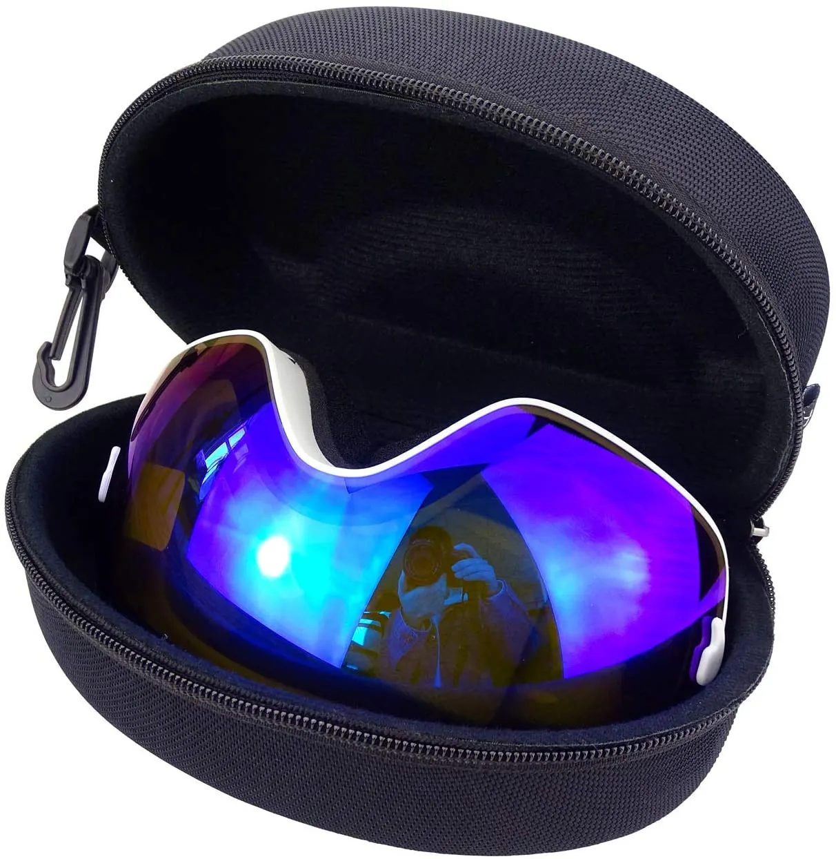 Unisex Double Layers UV Anti-Fog Big Ski Mask Goggles-Red