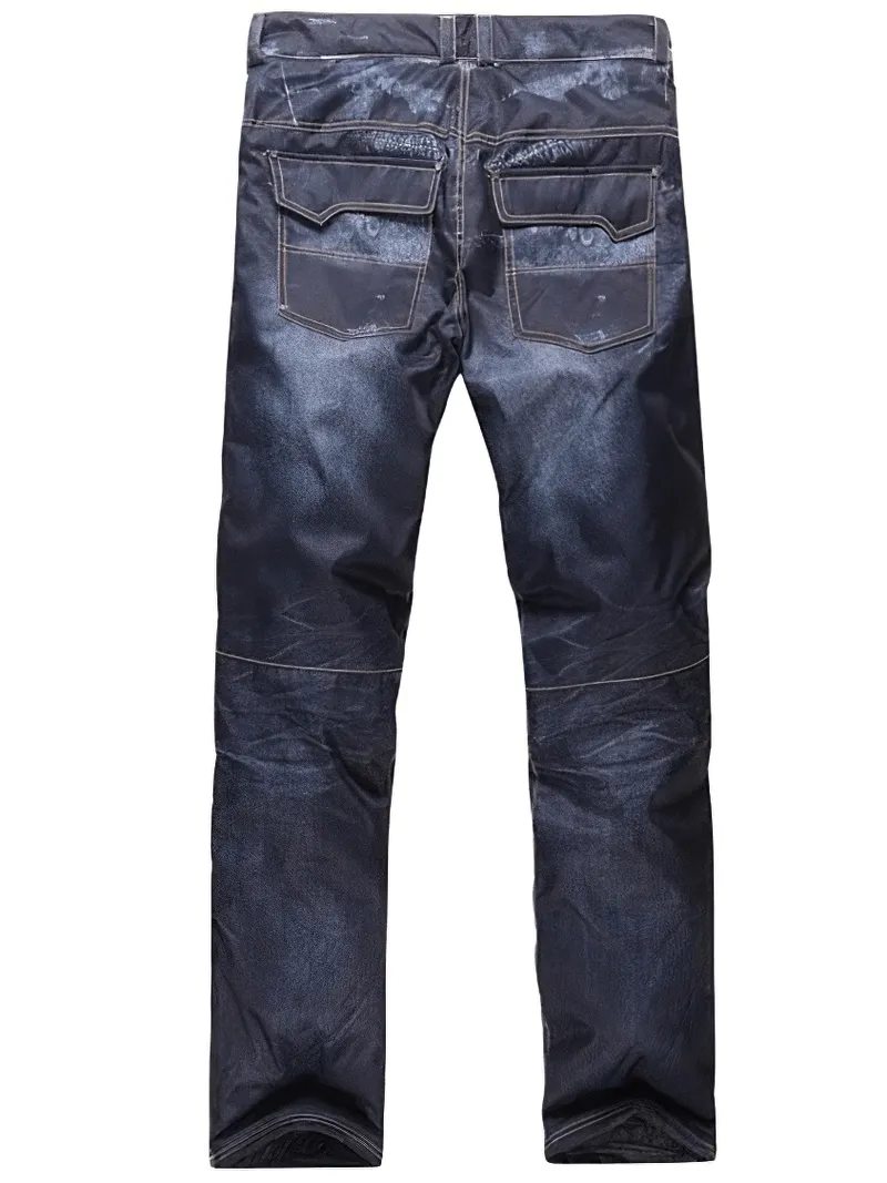 Windproof Thermal Snowboard Denim Pants With Suspenders - SF1883