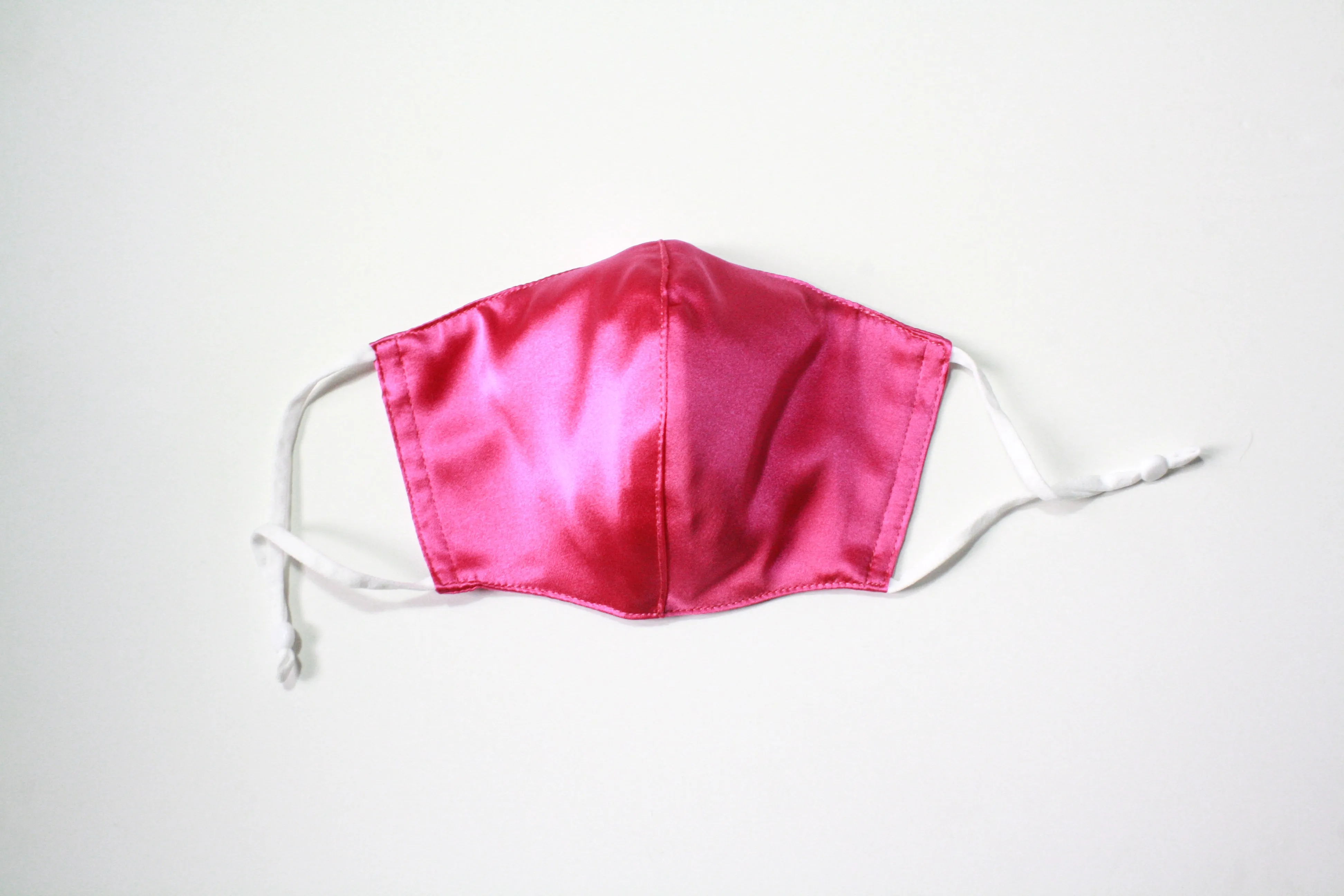 High-Quality Womens Silk Face Mask in Vibrant Hot Pink